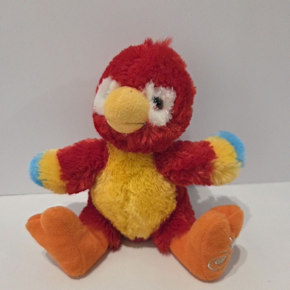 RUSS Shining Stars Cute Soft Red Parrot 8" Plush Stuffed Animal Toy
